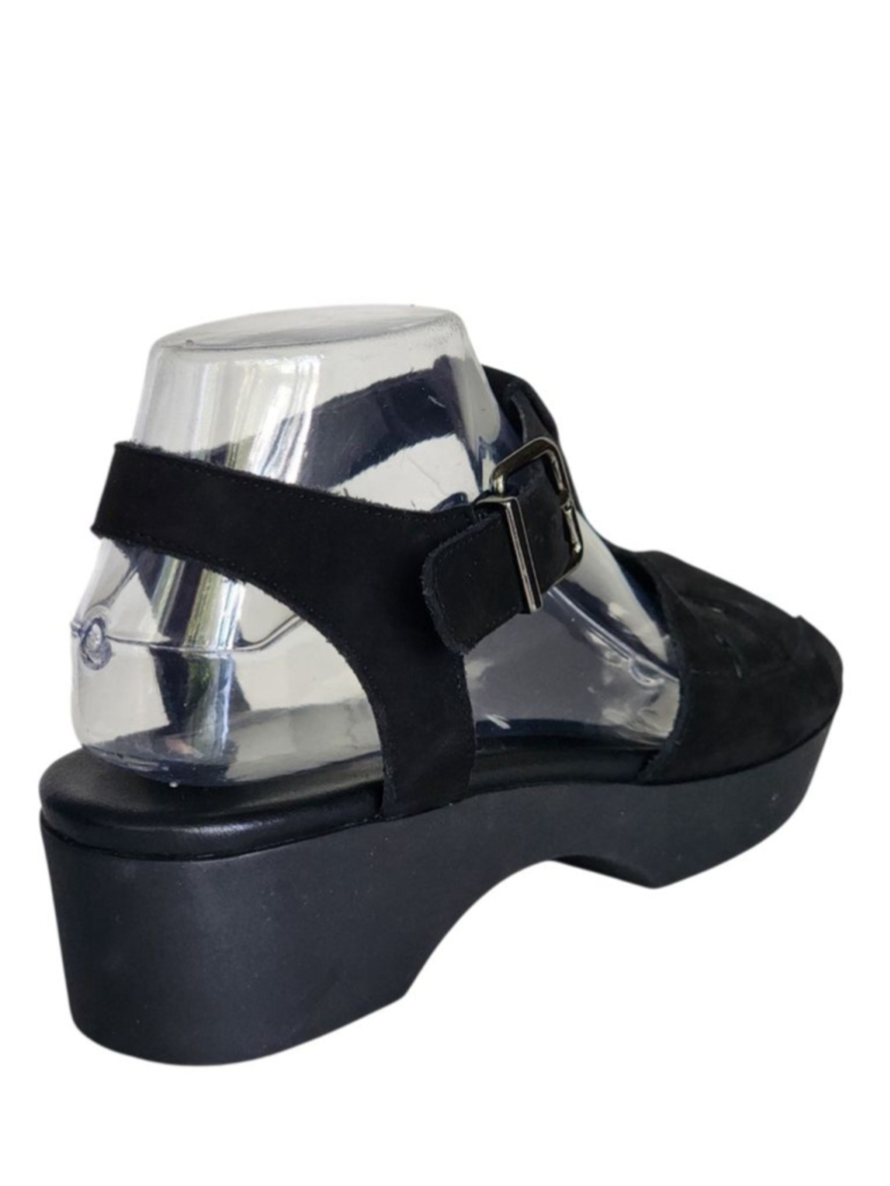 ARCHE Kimloo Platform Sandals Black Nubuck Leather Slingback‎ Size 39 8 - Picture 6 of 10